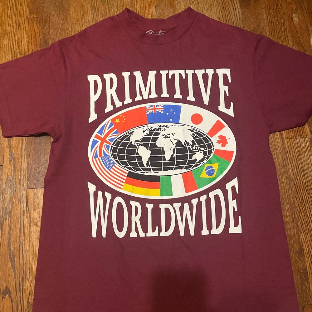 Burgundy Primitive worldwide shirt (Medium)